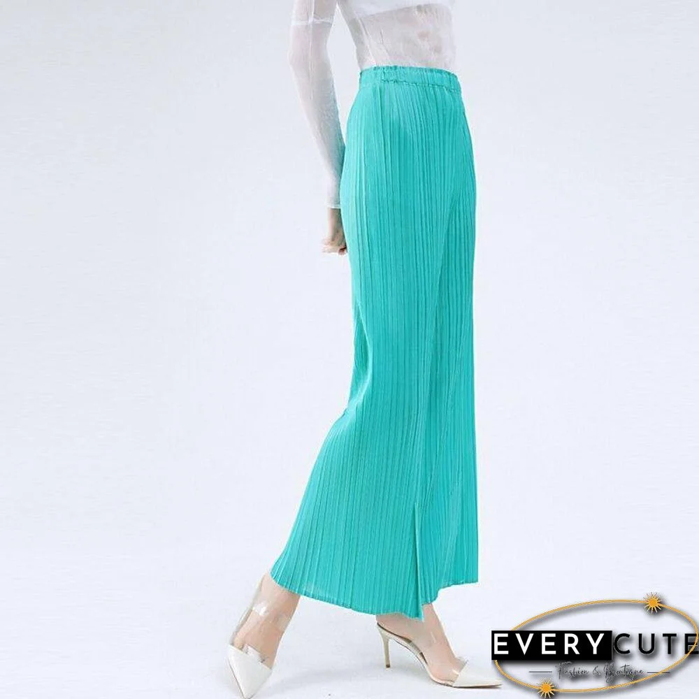 summer autumn casual split aesthetic black pants women's simple loose stretch pleated trousers straight trousers