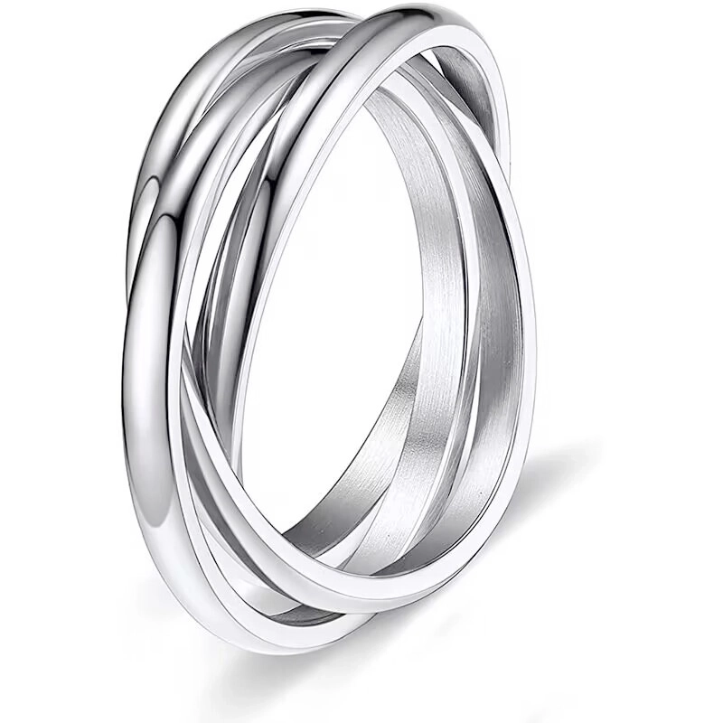 Casual Minimalist Solid Color Titanium Steel 18K Gold Plated Polishing Plating Rings