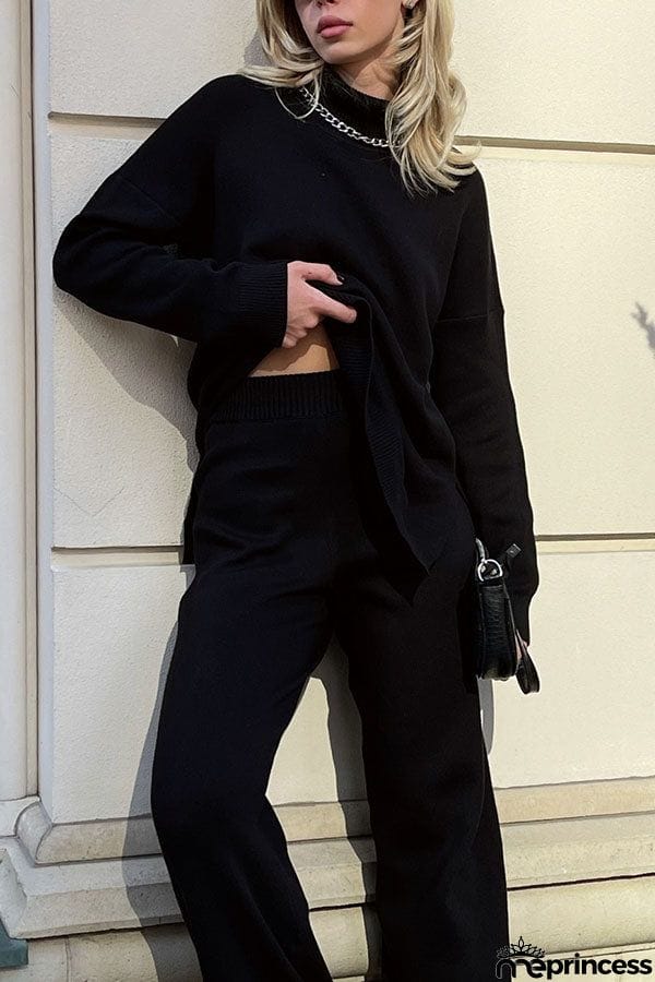 turtleneck loose knit sweater