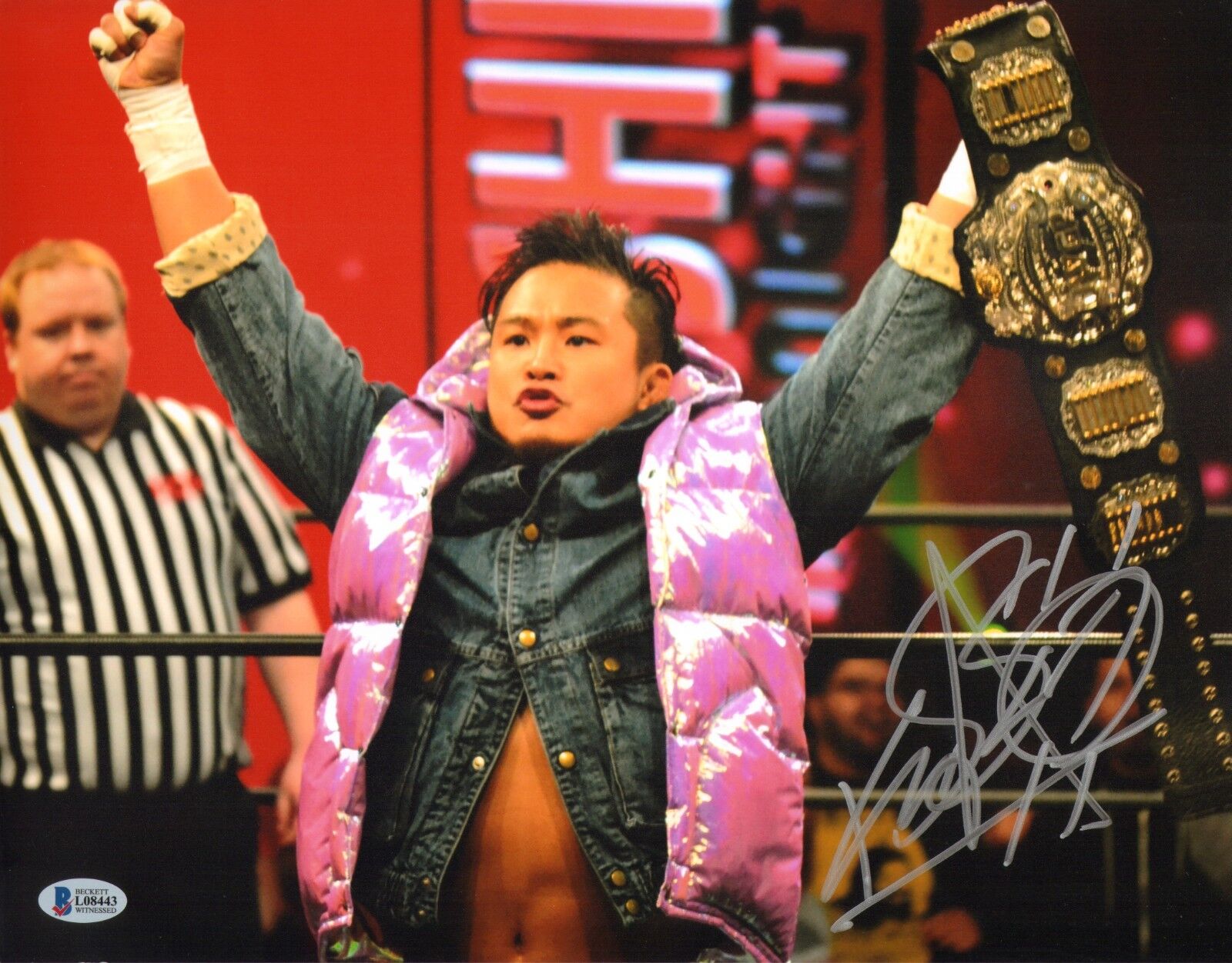 Kushida Signed 11x14 Photo Poster painting BAS COA New Japan Pro Wrestling Picture Autograph 443