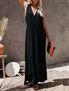 Solid Color Sleeveless Maxi Dress