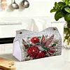 Diamond Painting Red Rose Hummingbird PU Leather Tissue Box for Napkin Holder