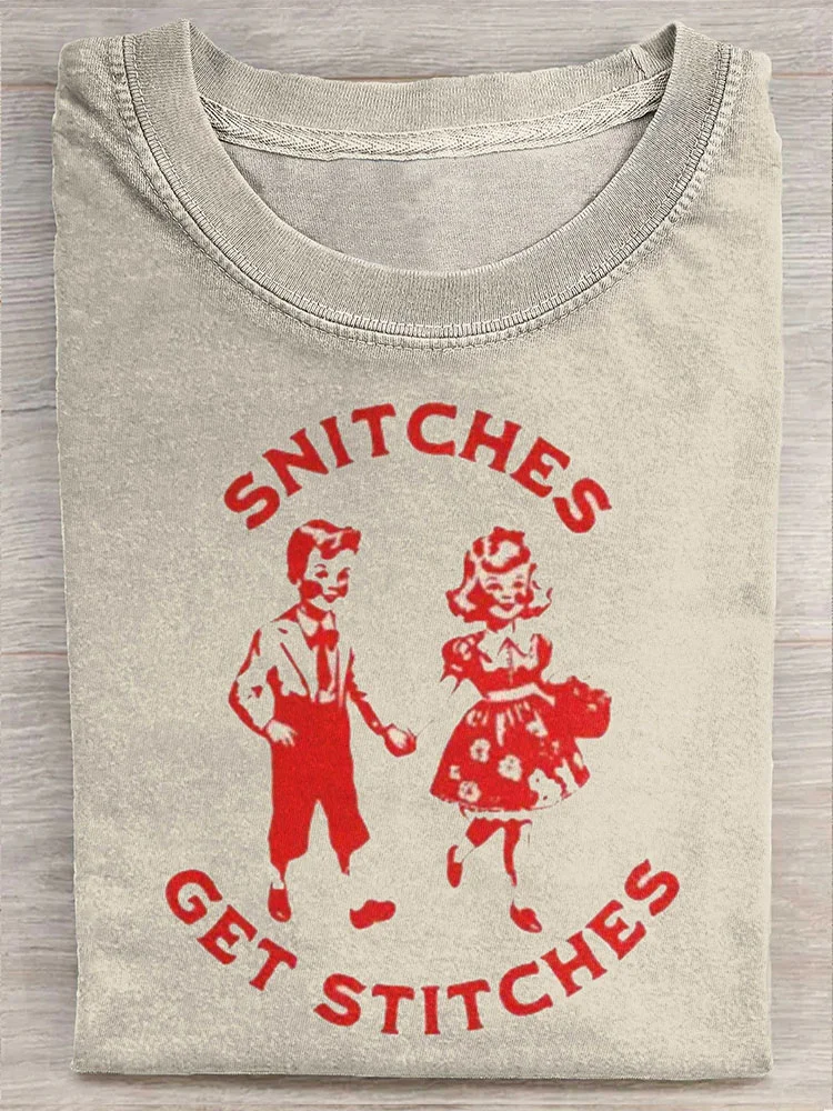 Teecade Teecade Snitches Get Stitches T-shirt