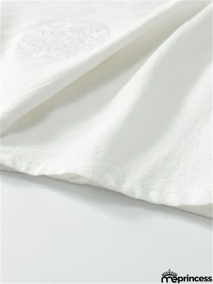 Loose Comfy Retro Print V Neck Short Sleeve T-Shirts