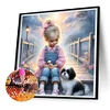 Diamond Painting-DIY Full Round Drill Girl and Dog