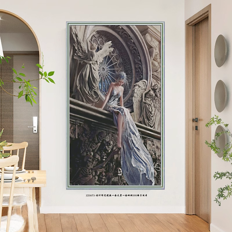 1set DIY Printed Cross Stitch Kit 【ZZ0673- Designer Customized Version: One Thought of Heaven and One Thought of Hell】printed (stamped) cross-stitch Painting Fairy Cross Stitch