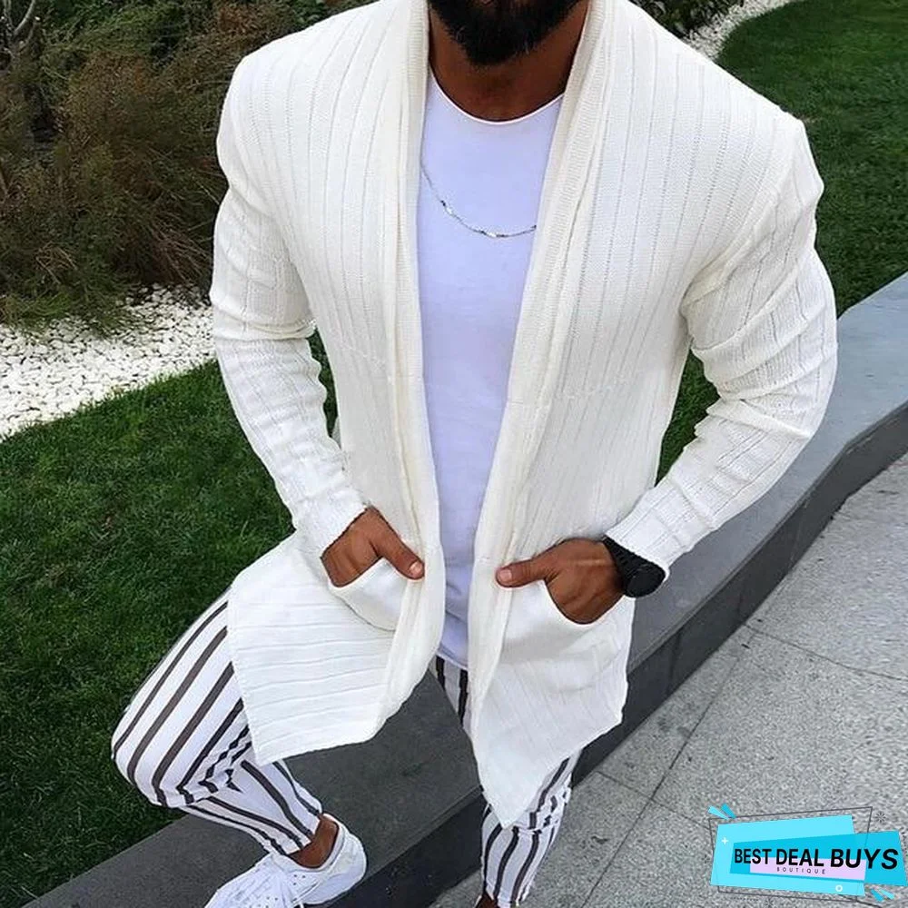 Men Clothes Open Stitch Casual Sweater coat Tricot Cardigan Male Autumn Hoodies Knitted Overwear Hombre