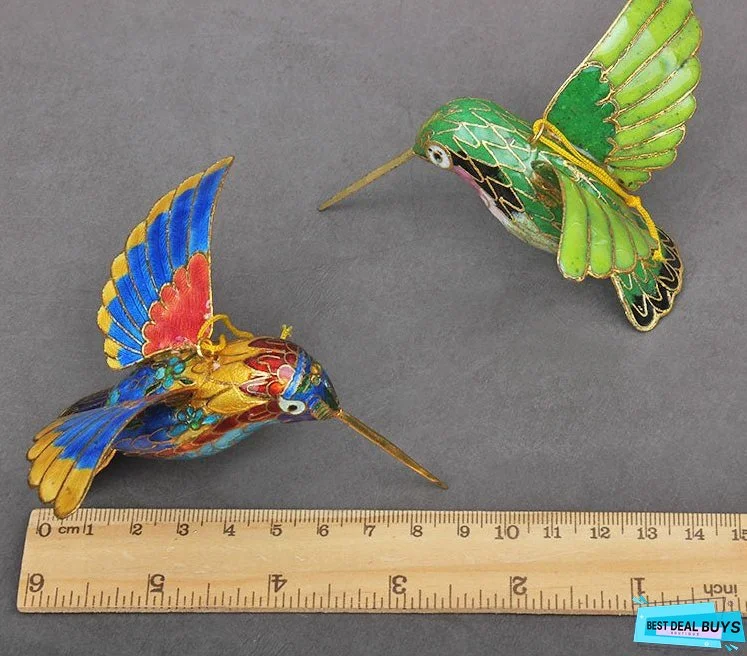 Cloisonne Copper Bodied Kingfisher Hummingbird Pendant Filigree Christmas Tree Pendant Collection