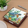 Wooden DIY Sea Turtle Diamond Painting Kit Note Box with 160 Papers for Office