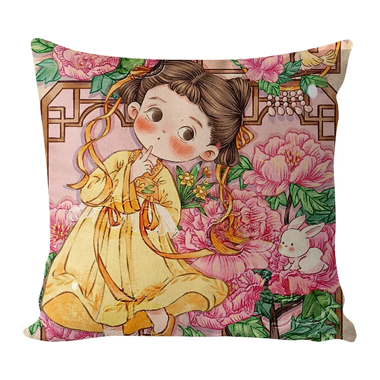 Pillow - Antique Girl 11CT Stamped Cross Stitch 45*45CM