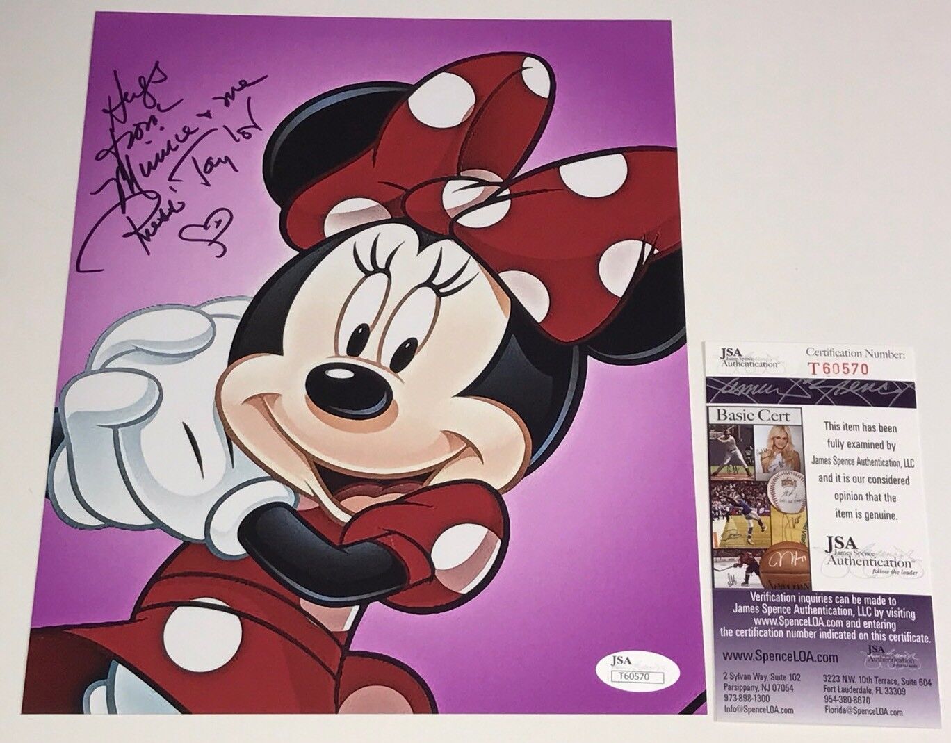 Russi Taylor MINNIE MOUSE Signed 8x10 Photo Poster painting Autograph JSA COA