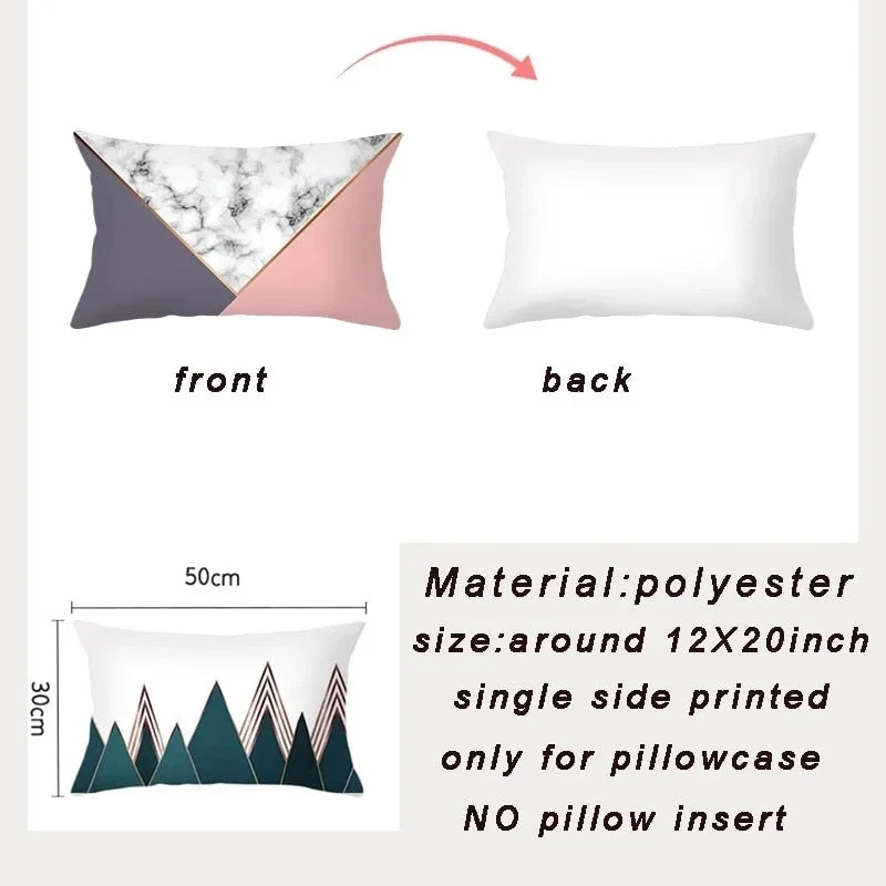 Teal Blue Pillowcase 30X50 Geometry Cushion Cover Polyester Sofa Cushions Decorative Throw Pillows Nordic Home Decor Pillowcover