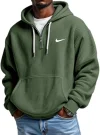 Men's Loose Waffle Half-Zip Hooded Sweatshirt