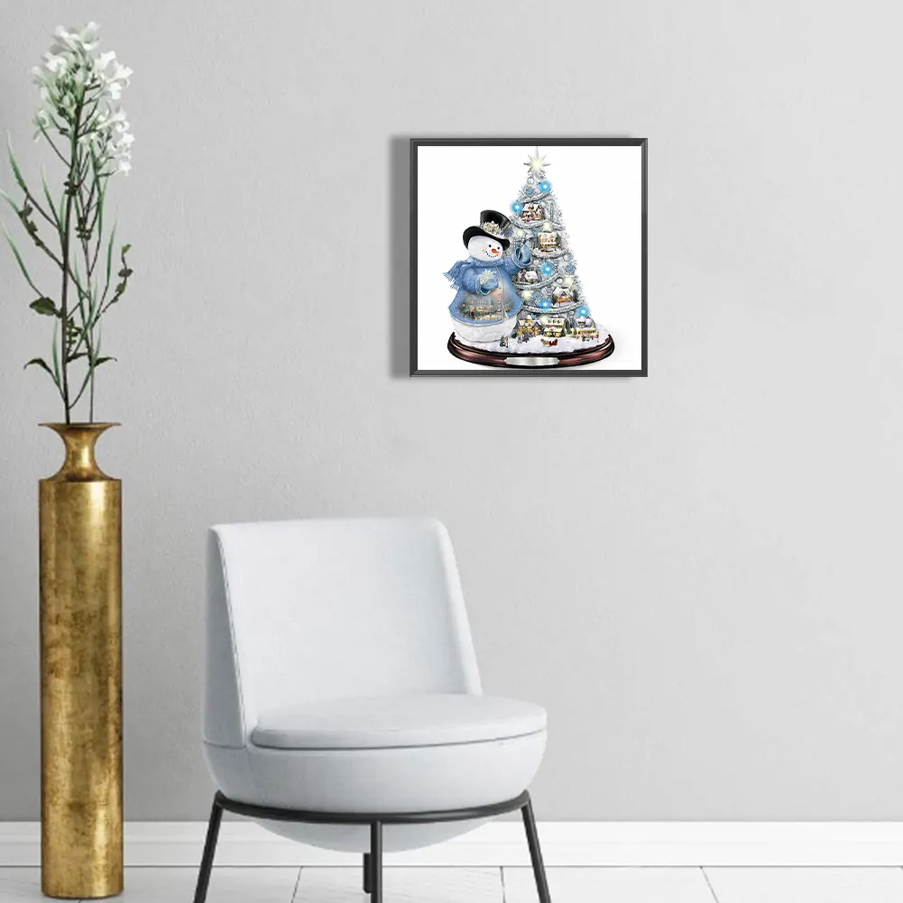 Full Round Diamond Painting 30*30cm - Christmas Snowman