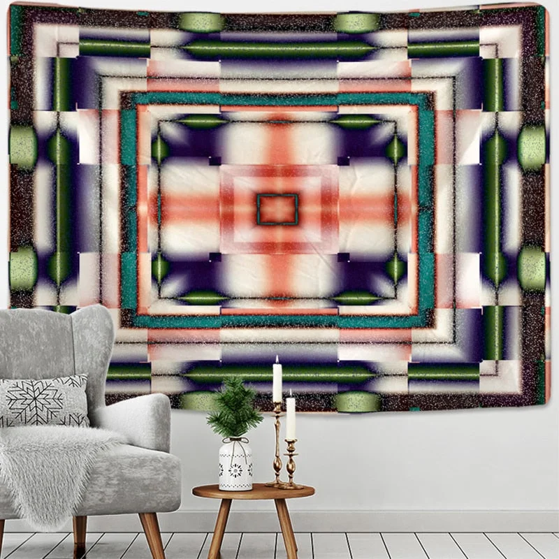 Radiant Mandala Tapestry Wall Hanging Psychedelic Colorful Hippie Tapiz Mystery Art Boho Style Home Decor