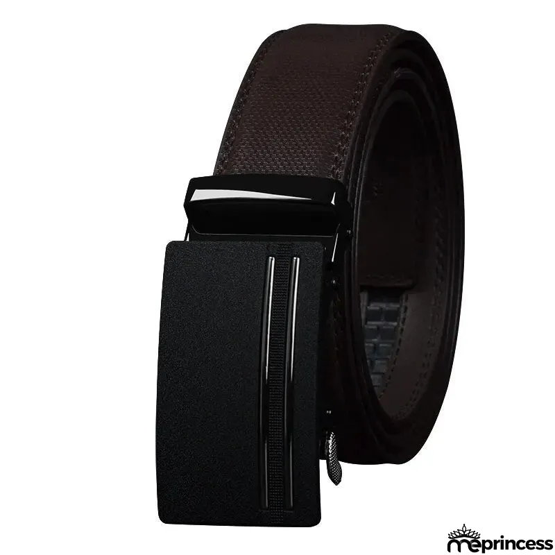 Men's Cowskin Automatic Alloy Buckle Plain Pattern Strap Belts