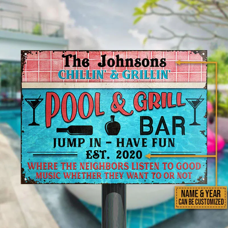 Swimming Pool Jump In Have Fun Custom Classic Metal Signs, Pool ...
