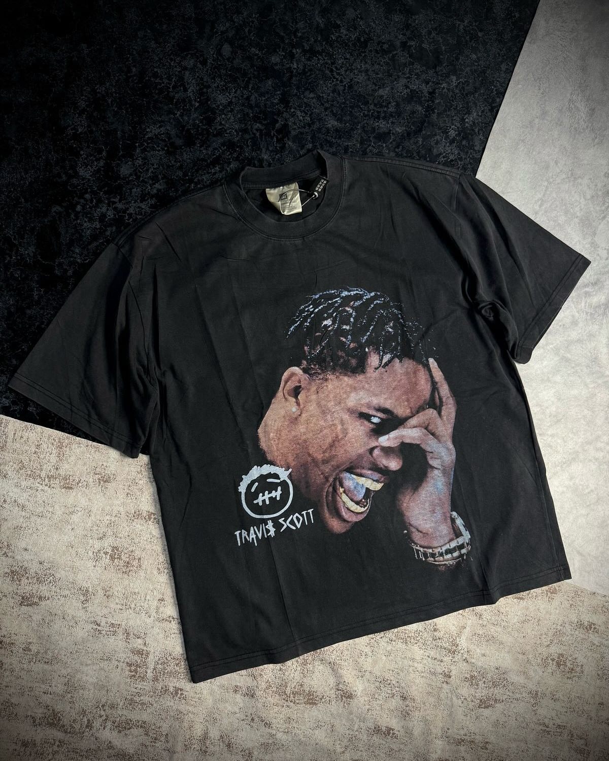 Rock Graffiti Head Cotton Short Sleeve T-Shirt
