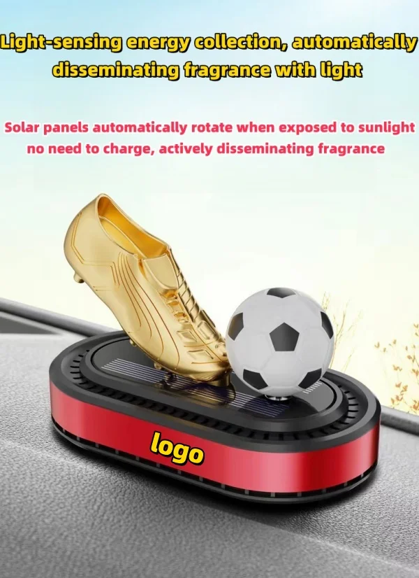 Solar Rotating Football Golden Boots Jewelry Ornaments