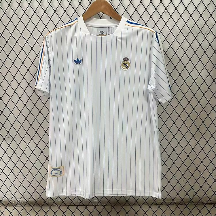 2025-26 Real Madrid Retro White Jersey - Fan Edition