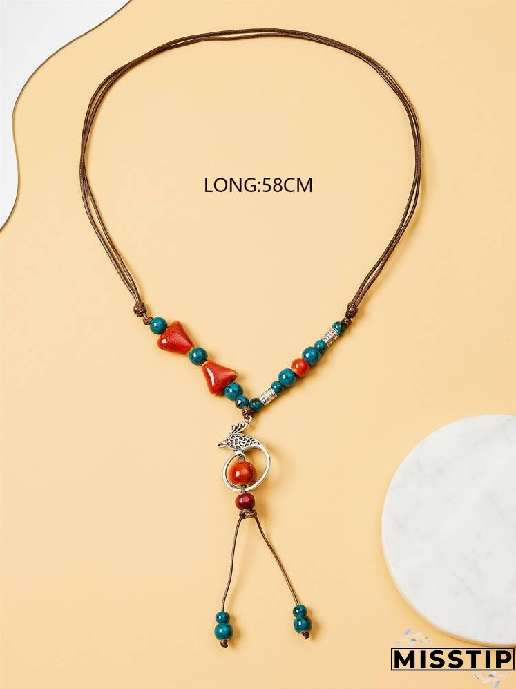 Ceramic Bead Decor Necklace