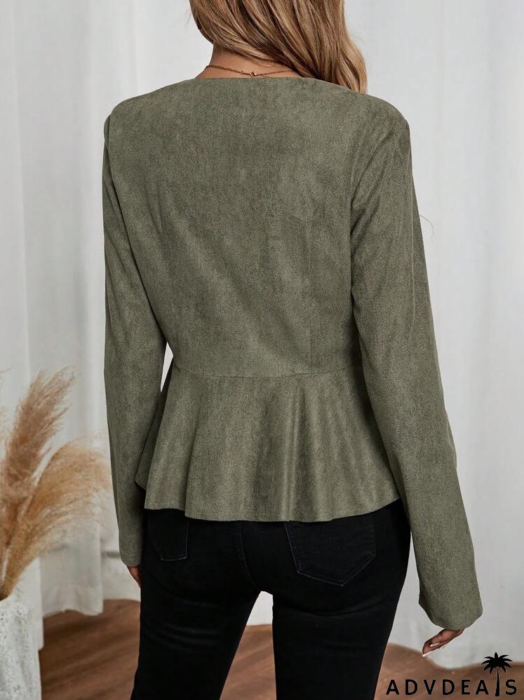 Casual Vintage Waisted Jacket, Autumn/Spring