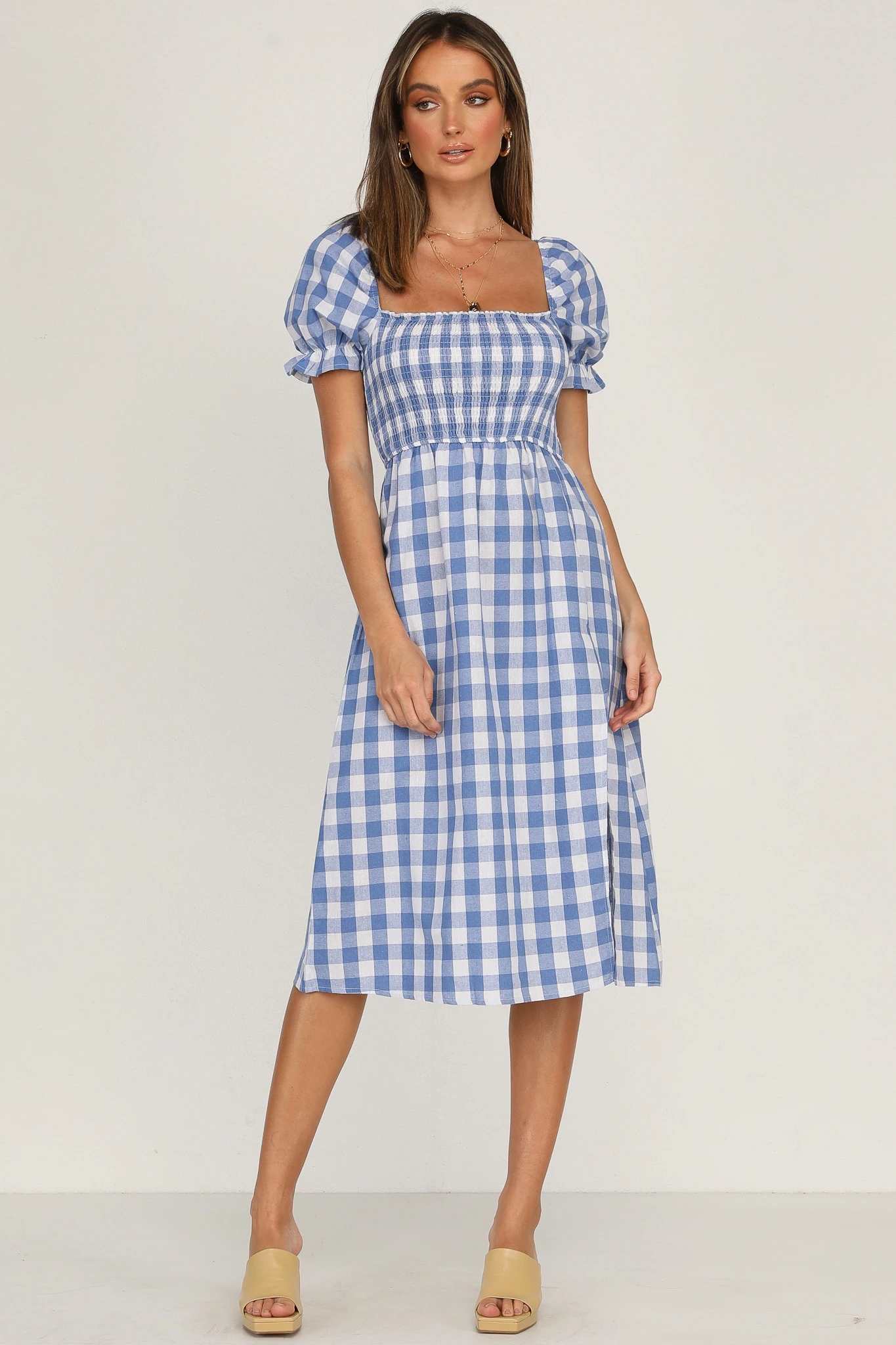  thdmladies Hortensia lavender blue MIDI dress thedmladies
