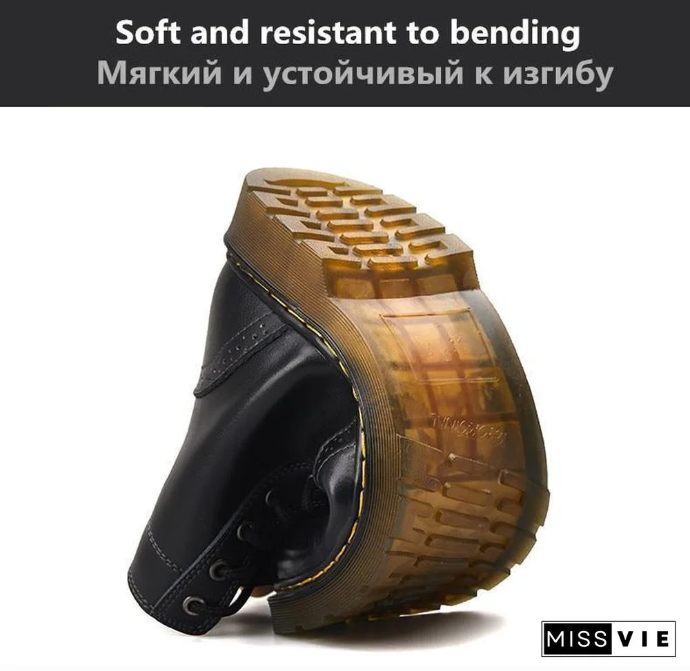 Leather Men Boots Winter Waterproof Ankle Boots Riding Boots Outdoor Working Snow Boots Men Shoes