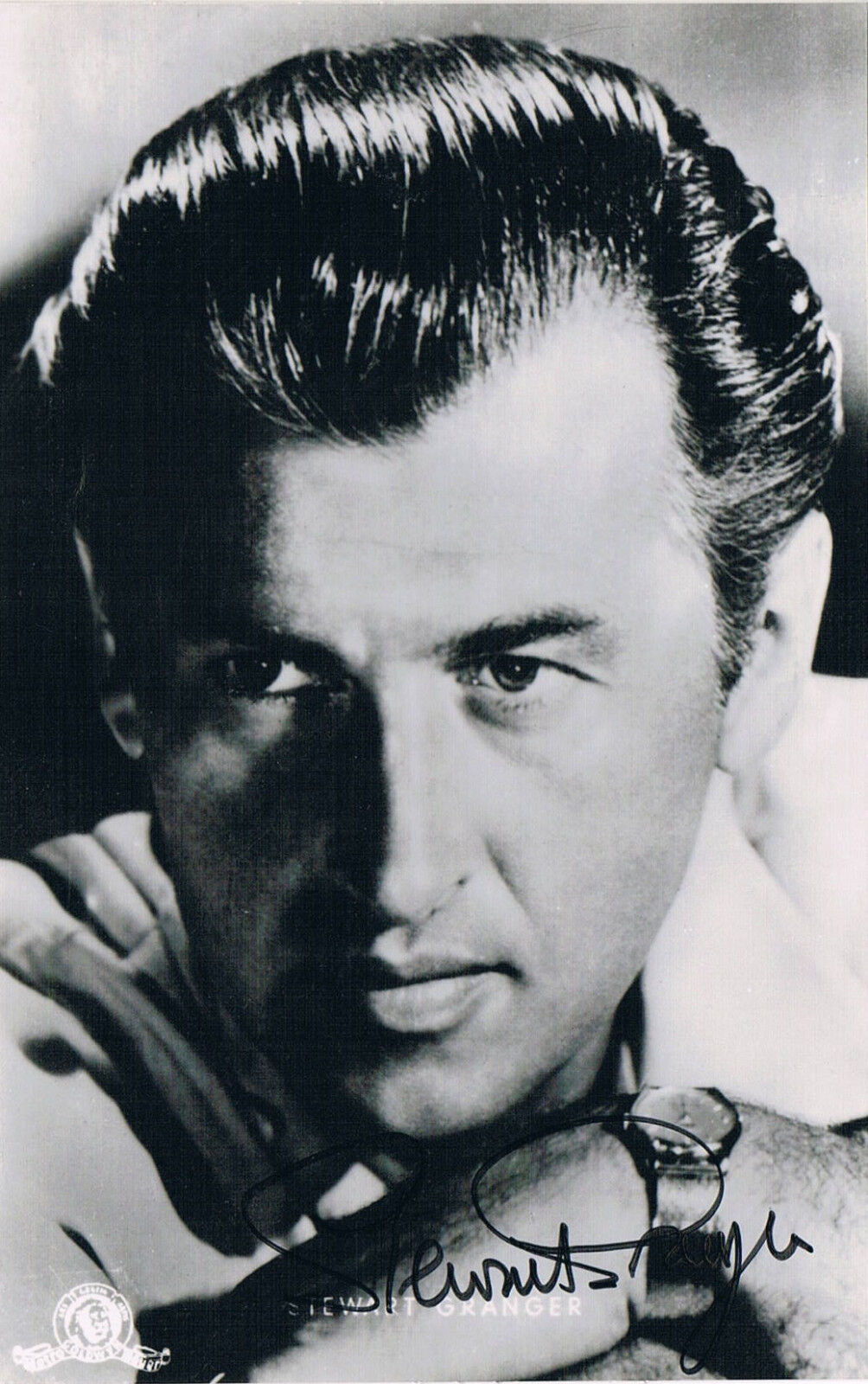 Stewart Granger 1913-93 genuine autograph 3.5x5.5