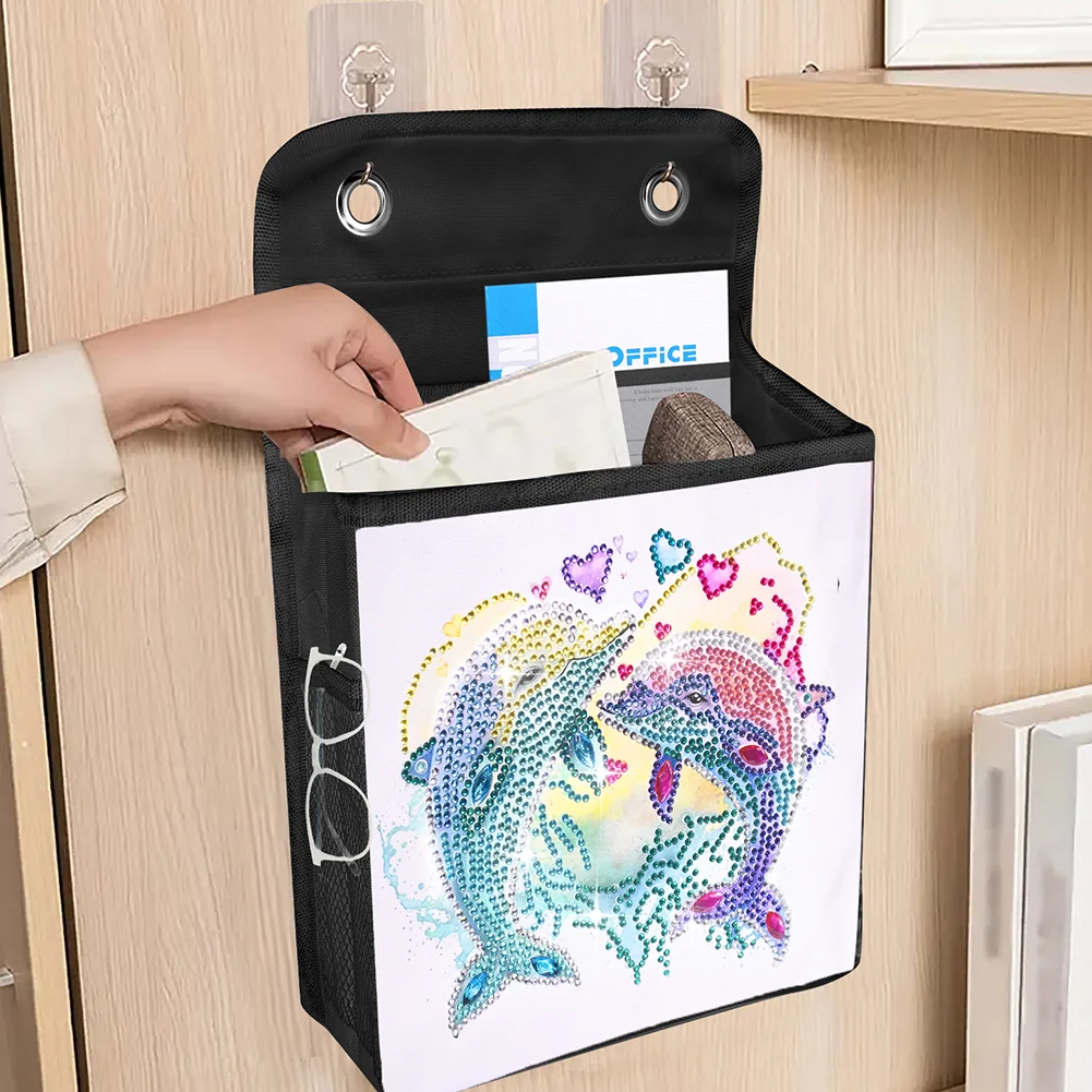 DIY Dolphin Diamond Painting Storage Bag Diamond Art Sundries Holder Bag