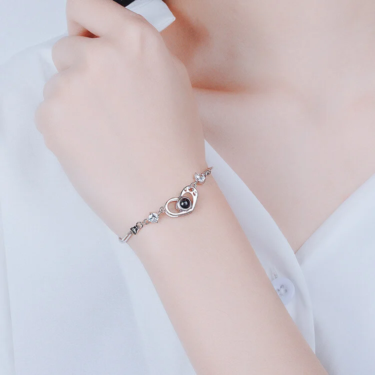 Custom Color Photo  Love Heart Projection Bracelet