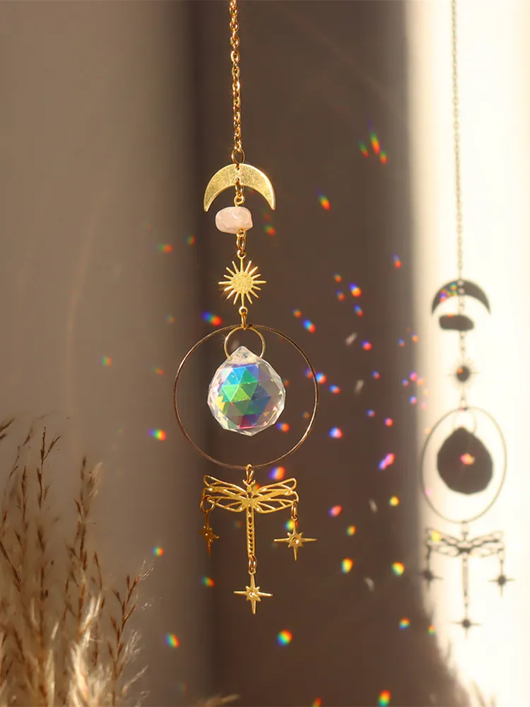 Crystal Wind Chime Prism Catchers Hanging Ornament Home Garden Decorations