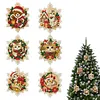 Peinture en diamant perle DIY de No&euml;l 6 pi&egrave;ces d&rsquo;ornements en bois 3,07x3,07 pouces