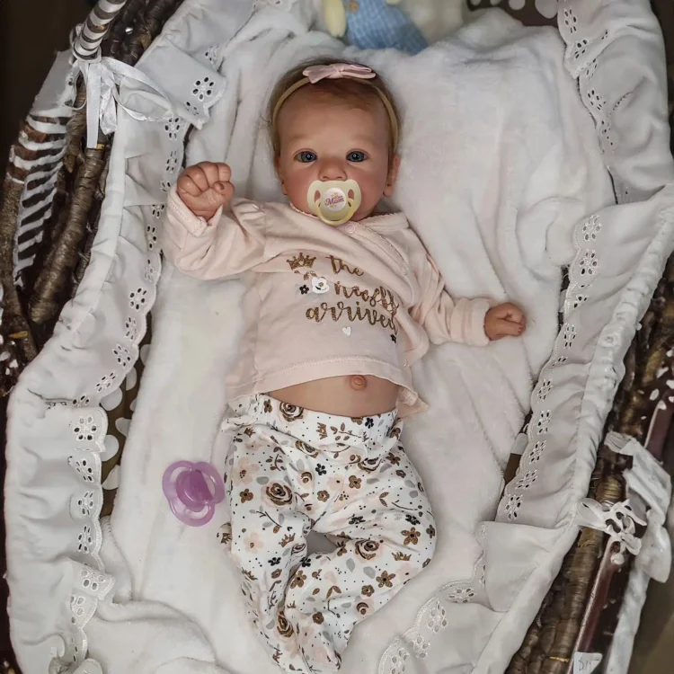 18" Lifelike Reborn Baby Girl Barian Has Realistic Skin Blue Eyes and Brown Hair：Realistic Reborn Baby Dolls By Rsgdolls®