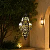 Solar Lantern Outdoor Garden Hanging Light Iron Hollow Design