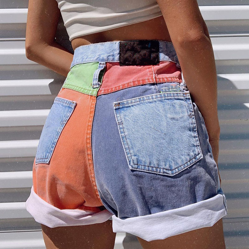 Vintage Casual Color Block Shorts / [blueesa] /