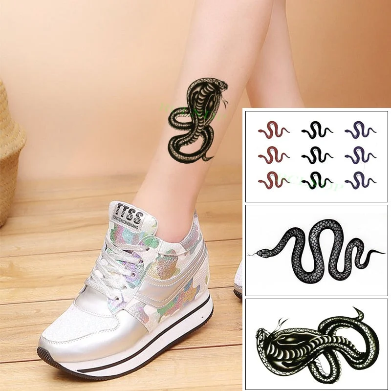 Waterproof Temporary Tattoo Sticker Sexy Snake Element Fake Tatoo Flash Tatto Body Art for Women Men tatuajes temporales