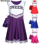 [Wetrose] In Stock Cheers Costume Cheerleading Uniform Cheerleader Pompoms School Sports Day Meeting Race Match Cheering Adult