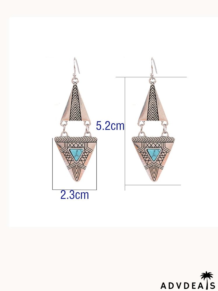 Geometric Engraved Drop Earrings