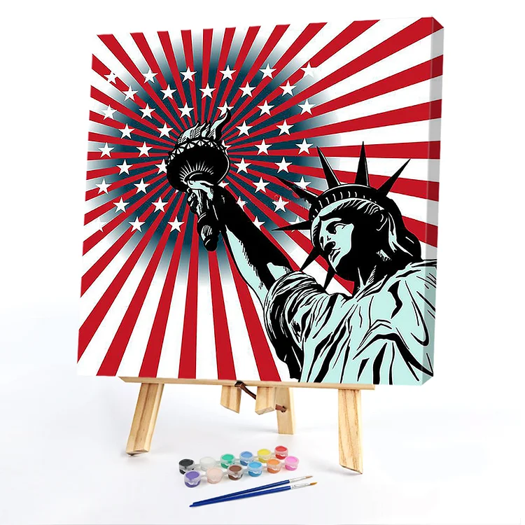 Oil Paint By Numbers - Statue Of Liberty - 40*40CM