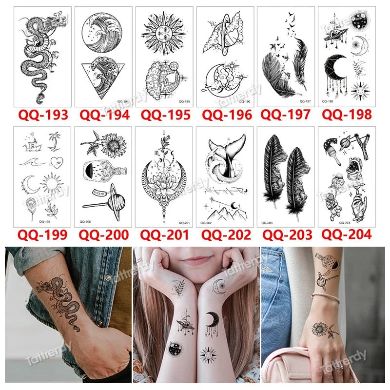 12Pcs/Set Waterproof Temporary Tattoo Sticker Small Rose Daisy Peony Flash Tatoo Flower Hand Ankle Wrist Fake Tatto For Body Art