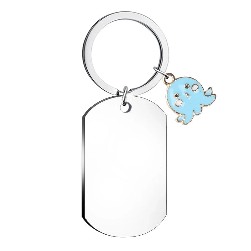 Minimalist Geometric Stainless Steel Unisex Bag Pendant Keychain