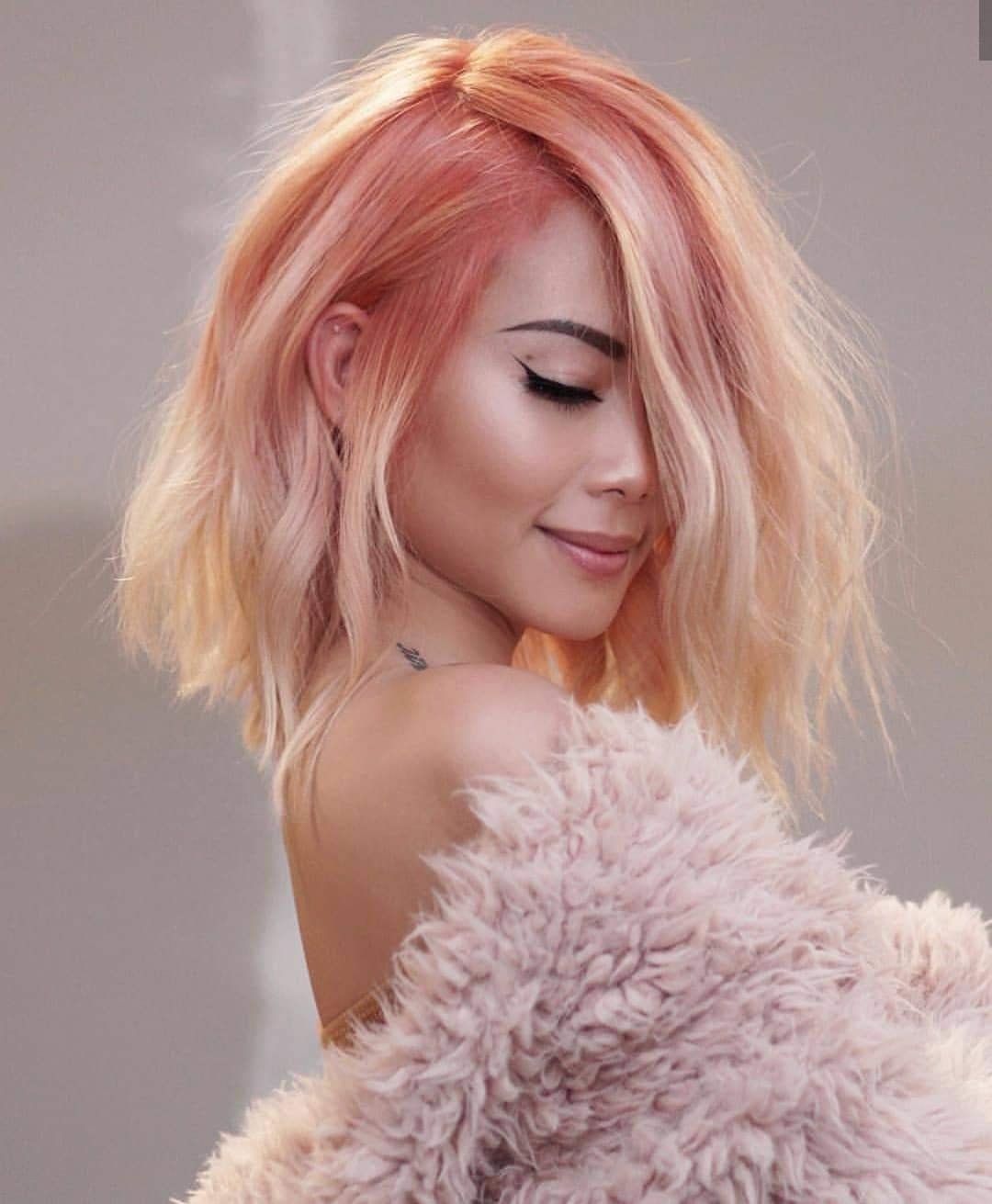 Sweet Peachy Colored Wave Short Wig-elleschic