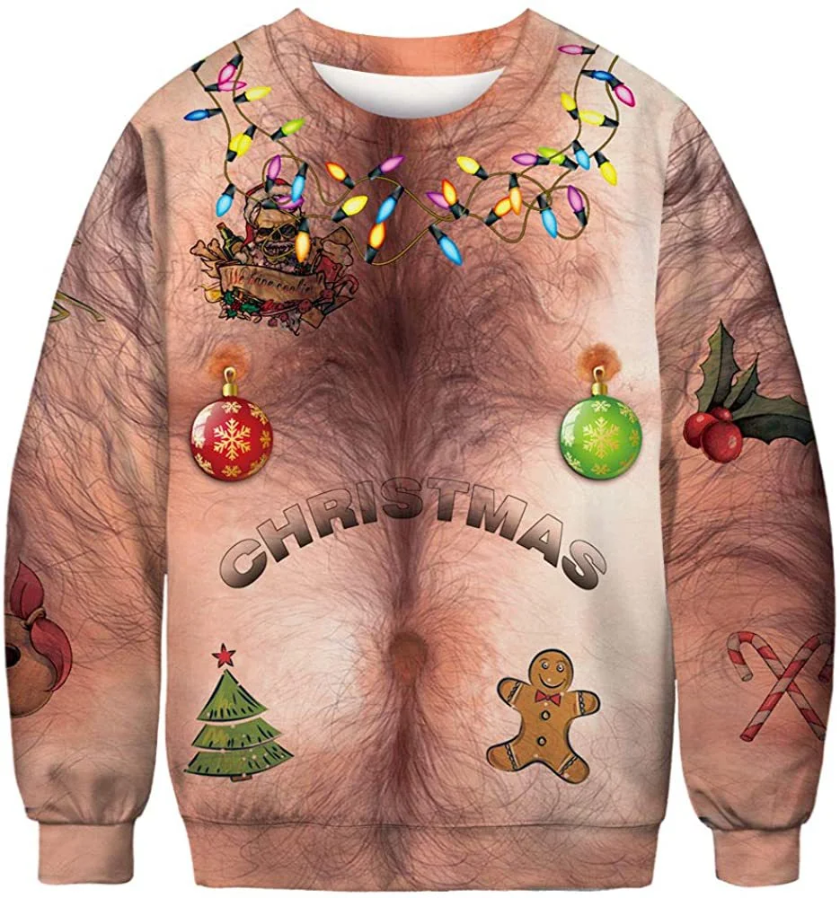 Unisex 3D Fun Spoof Printed Christmas Sweatshirt / DarkAcademias /Darkacademias