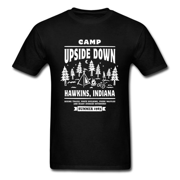Upside Down Stranger Things T-Shirt Men Summer T Shirt 1983 Hawkins Indiana Tshirt Strange Forest Top Tee Clothing - Life is Beautiful for You - SheChoic