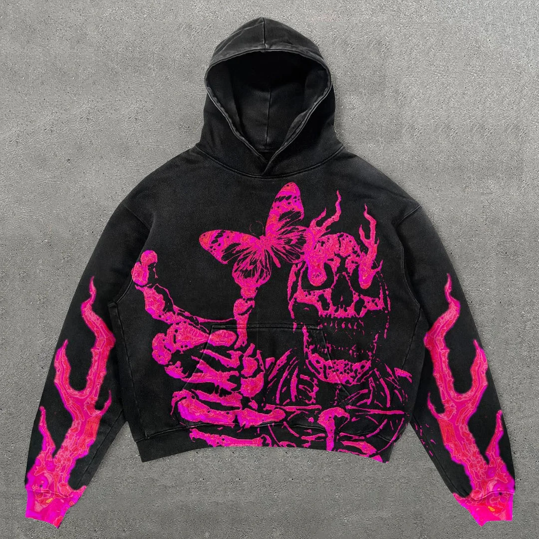 Aonga Harajuku Oversized TAKE THE RISK Streetwear Hoodie Vintage Streetwear Tops Sweatshirt Goth 2025 Jacket Hoodies Women Y2k Clothes aonga