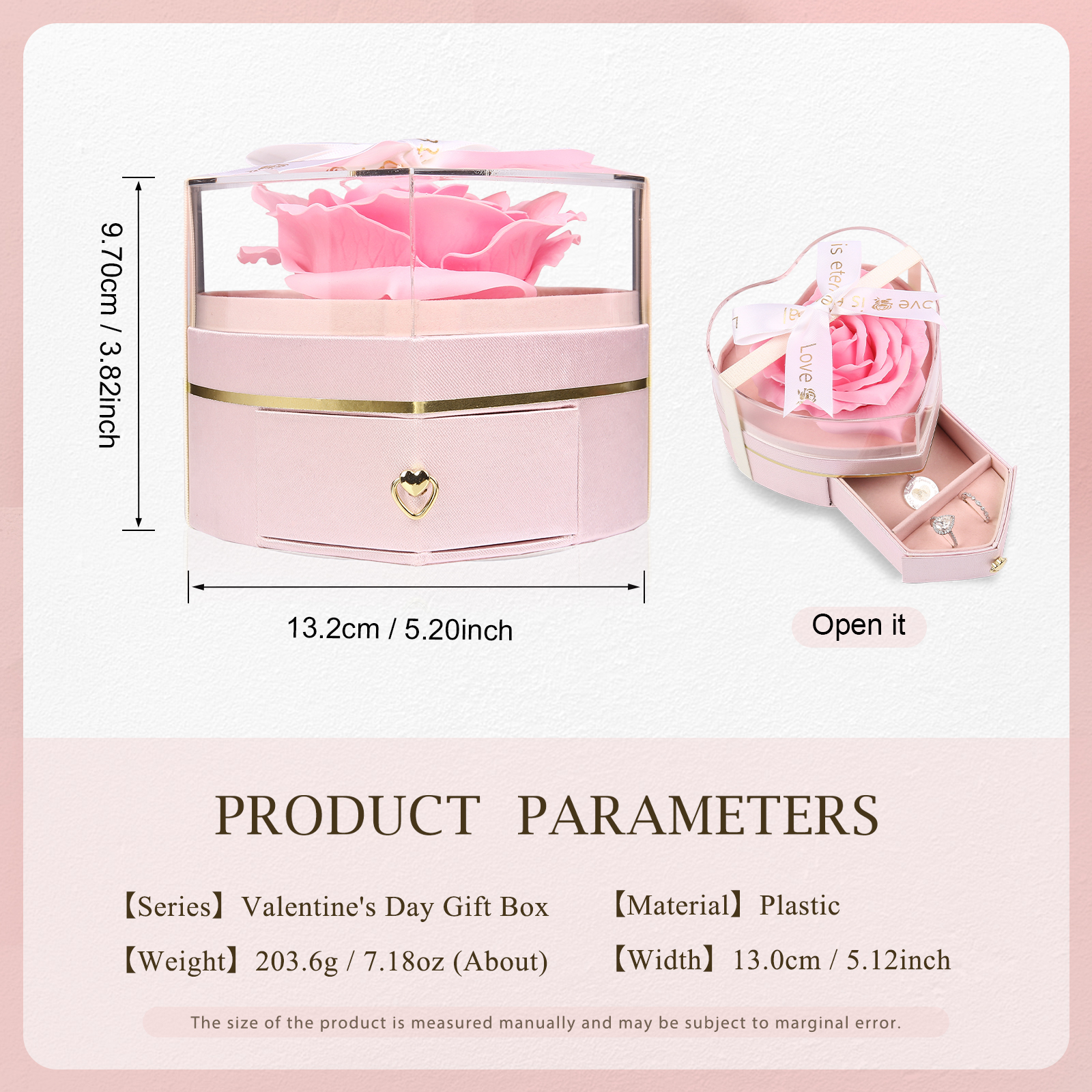Rose Exquisite Jewelry Box Storage Box Valentine's Day Gift Packaging Box