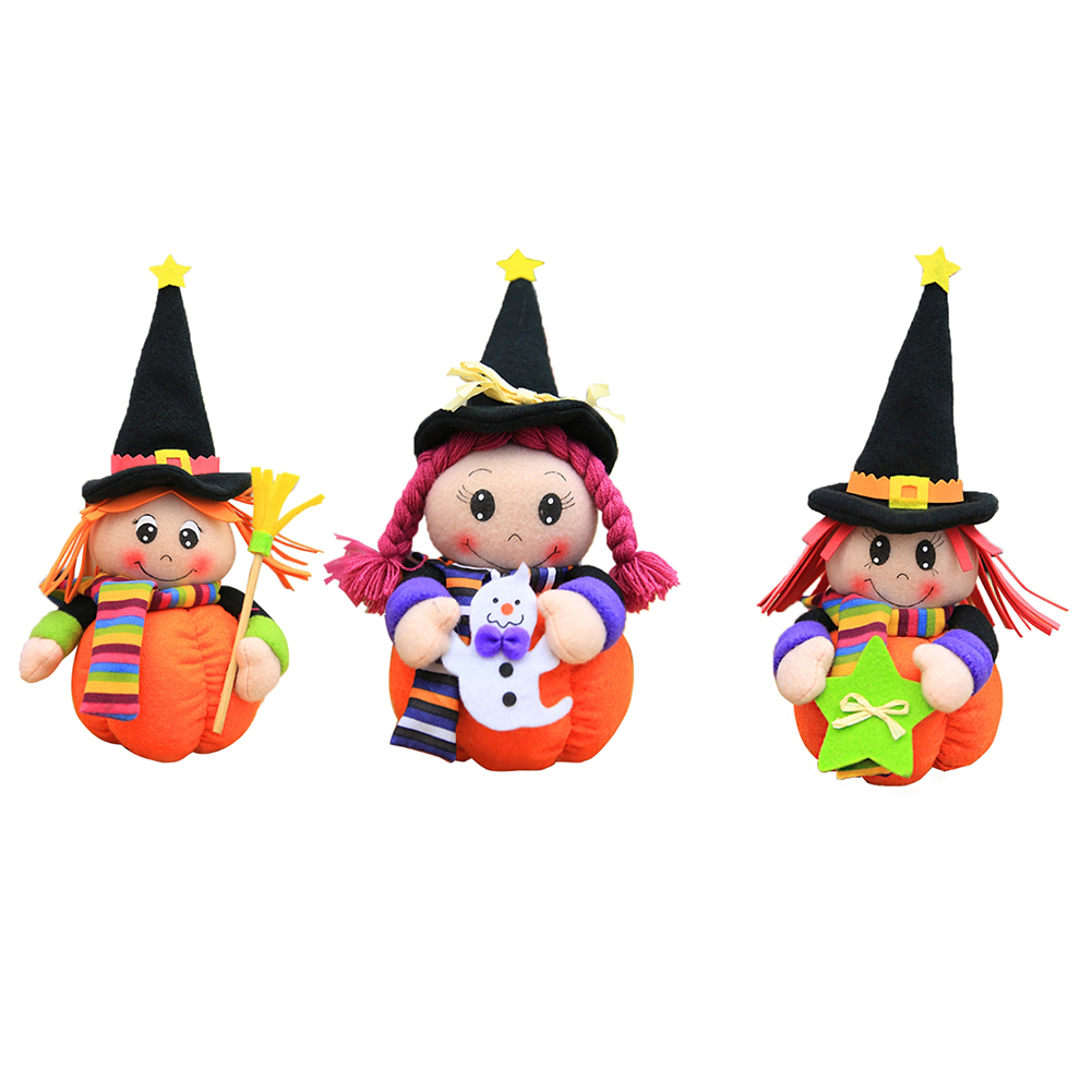 

Halloween Stuffed Plush Dolls Funny Cartoon Girl Pumpkin Witches Toy Gift, Broom witch, 501 Original