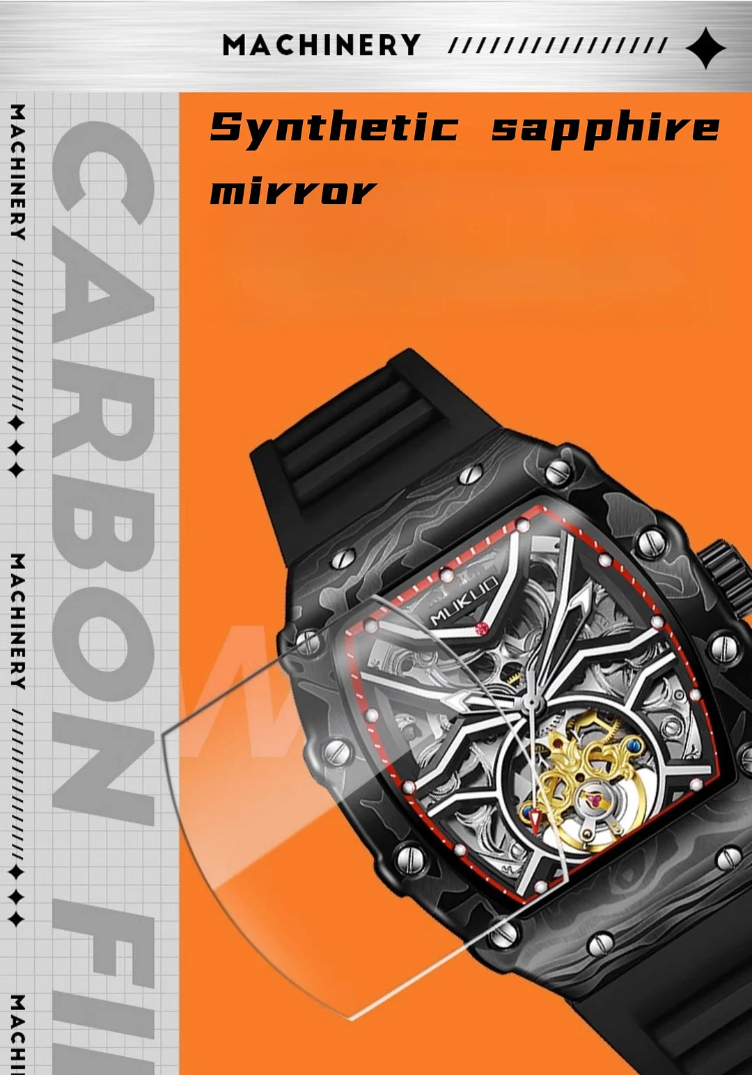 Fully Automatic Mechanical Skeleton Tourbillon Personalized Luminous Waterproof Watch