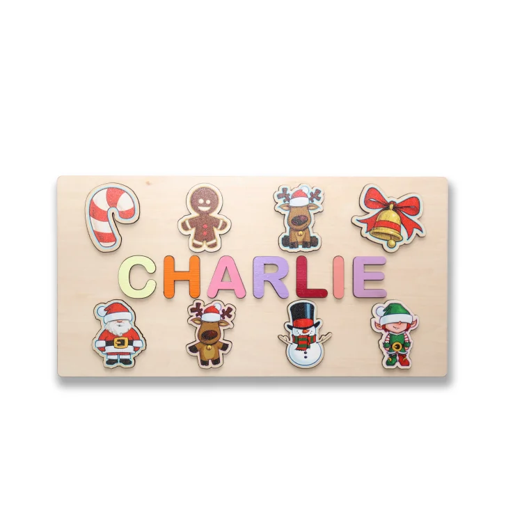 Puzzles bébé nom personnalisé de Noël Jouets d'apprentissage précoce